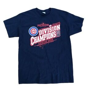 Chicago Cubs Shirt Mens Large Blue Short Sleeve Tee 2016 Division Champions MLB